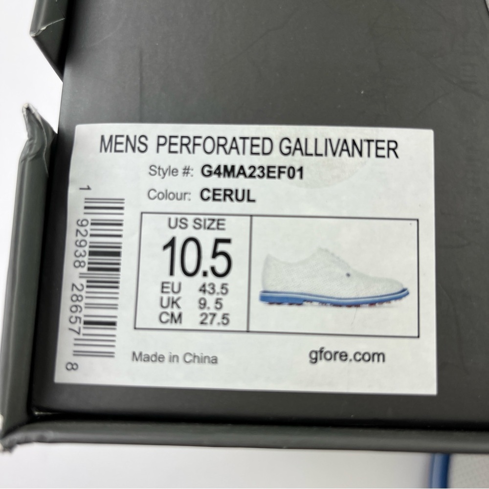 G/FORE Gallivanter Perforated Leather Golf Shoes Men’s 10.5 G4MA23EF01-CERUL - Picture 12 of 12